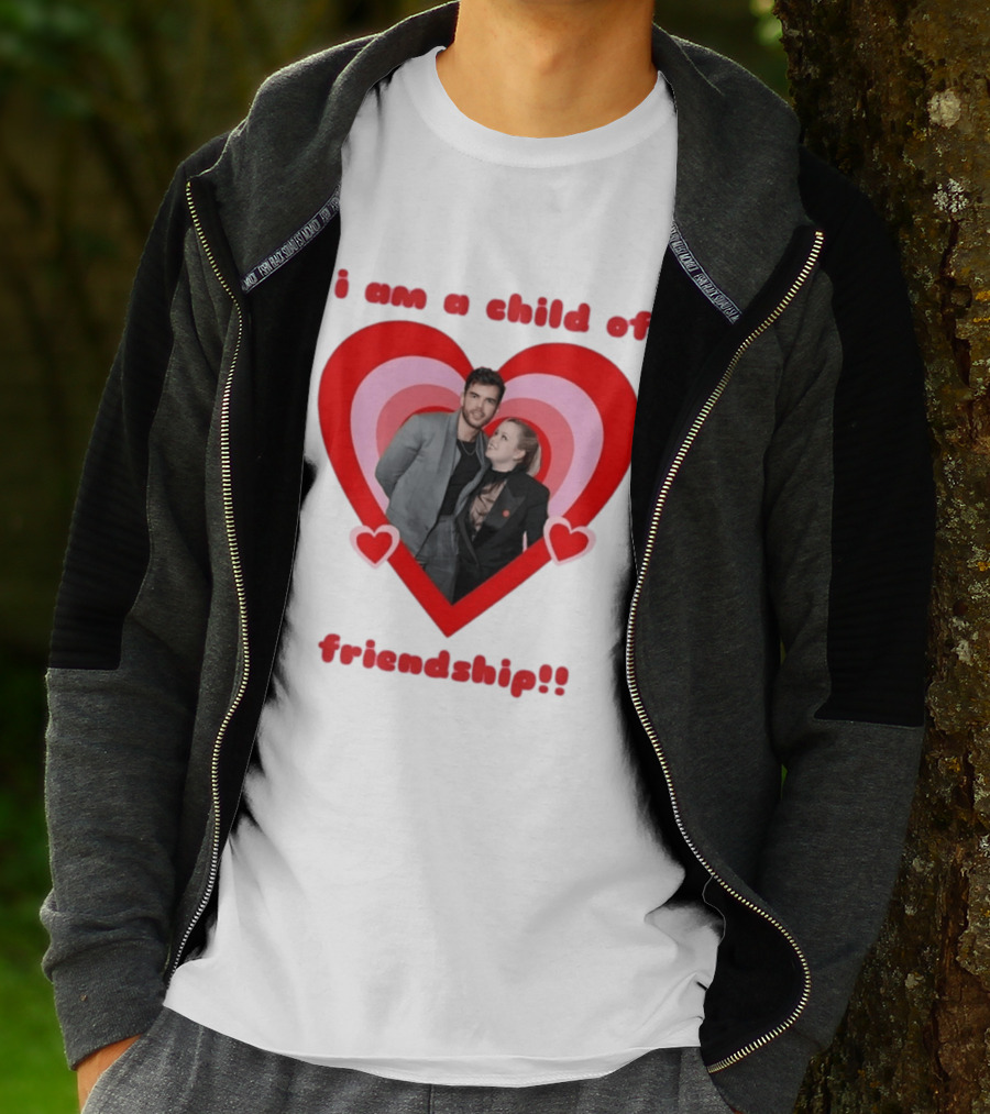 Luke Newton Nicola Coughlan I Am A Child Of Friendship Heart T-Shirt