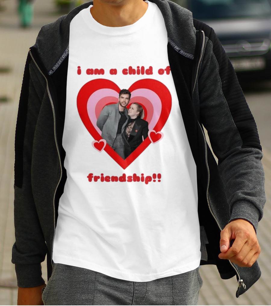 Luke Newton Nicola Coughlan I Am A Child Of Friendship Heart T-Shirt