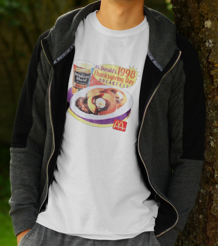Minute Maid Orange Juice McDonald's 1998 Thanksgiving Day Breakfast Burgers T-Shirt