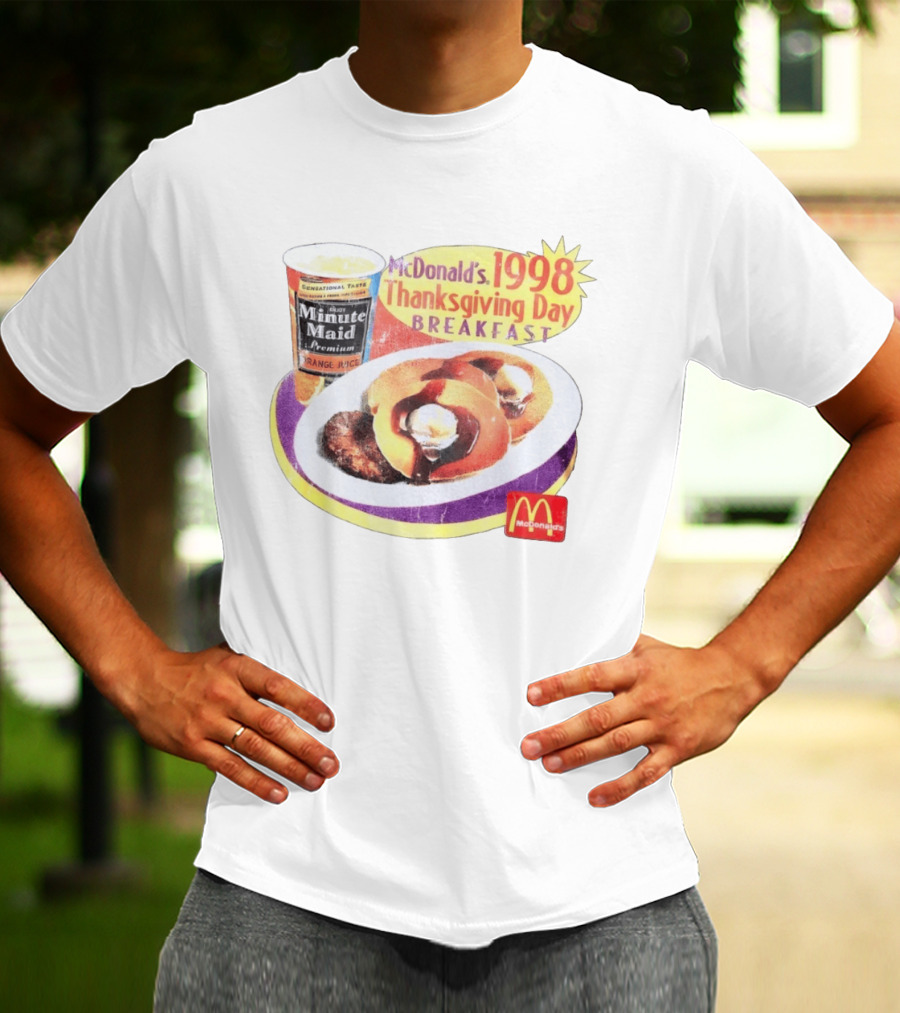 Minute Maid Orange Juice McDonald's 1998 Thanksgiving Day Breakfast Burgers T-Shirt