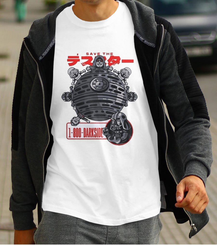 Save The Death Star 1 800 Darkside Star Wars Darth Vader And Stormtroopers T-Shirt