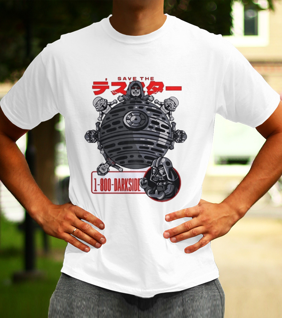 Save The Death Star 1 800 Darkside Star Wars Darth Vader And Stormtroopers T-Shirt