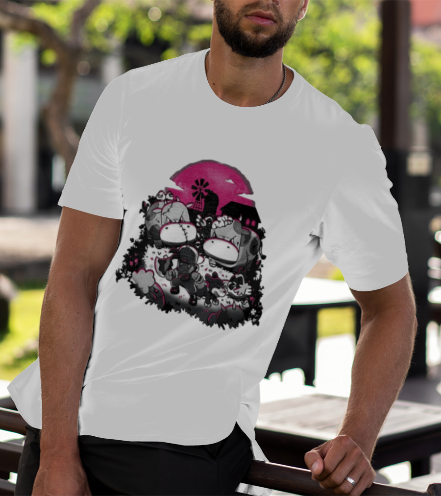 Harvest Moon Pete Zombie Farm Animals Horror Night Of The Living Farm Village T-Shirt