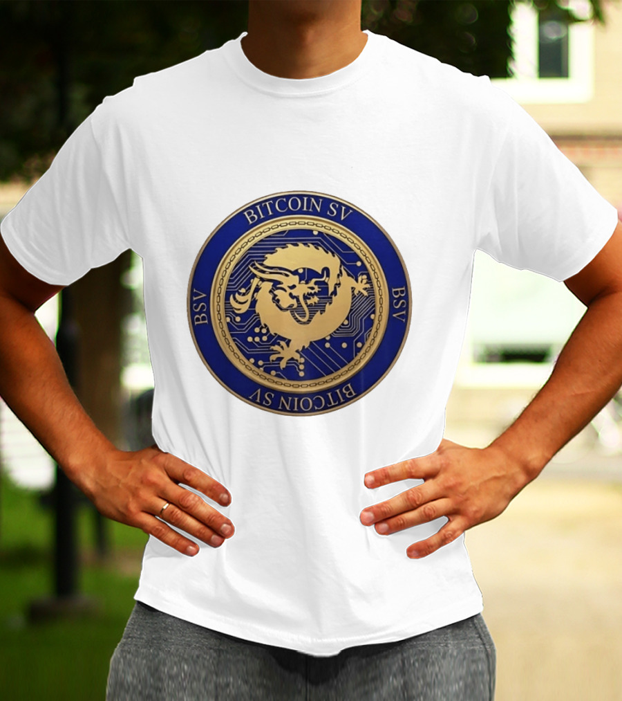 Bitcoin SV BSV Cryptocurrency Dragon Emblem My Pronouns Are All T-Shirt
