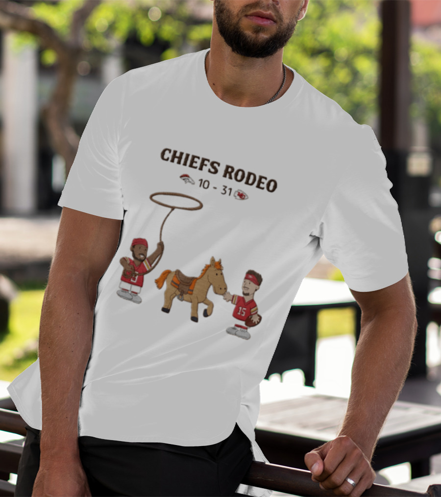 Patrick Mahomes Travis Kelce Chiefs Rodeo 10 31 Broncos T-Shirt
