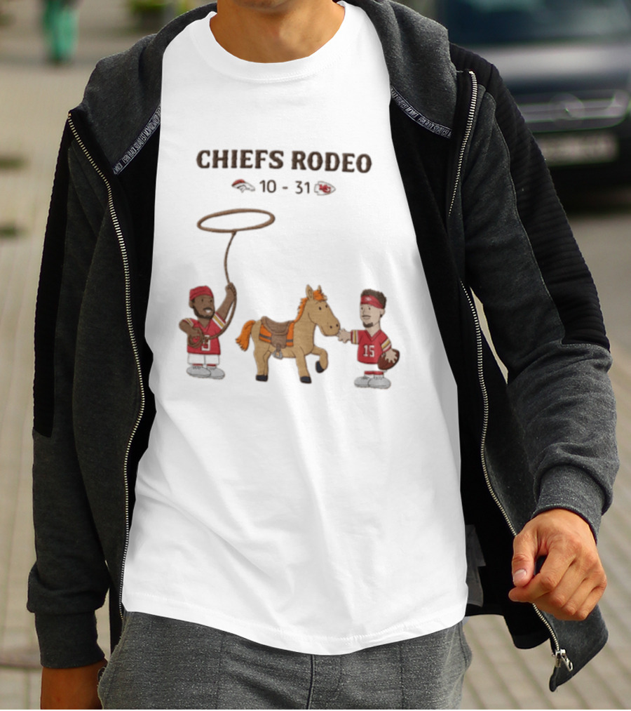 Patrick Mahomes Travis Kelce Chiefs Rodeo 10 31 Broncos T-Shirt