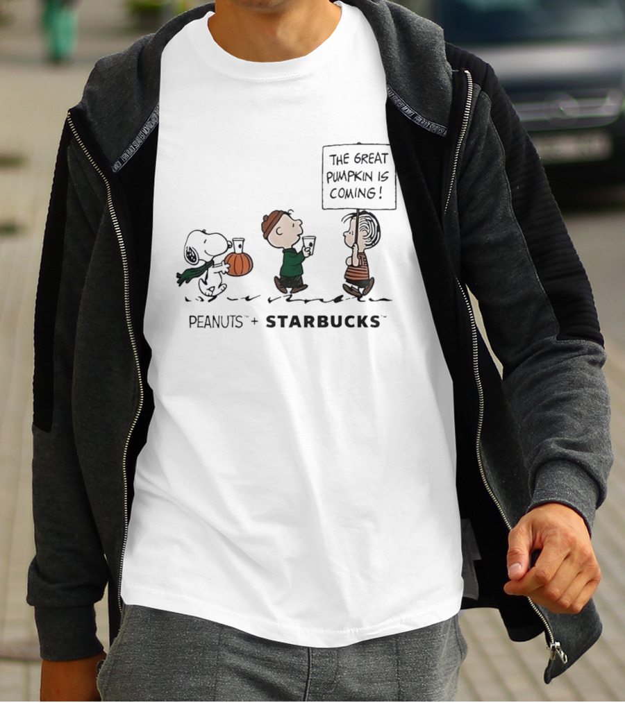Peanuts Starbucks Collaboration The Great Pumpkin Is Coming T-Shirt