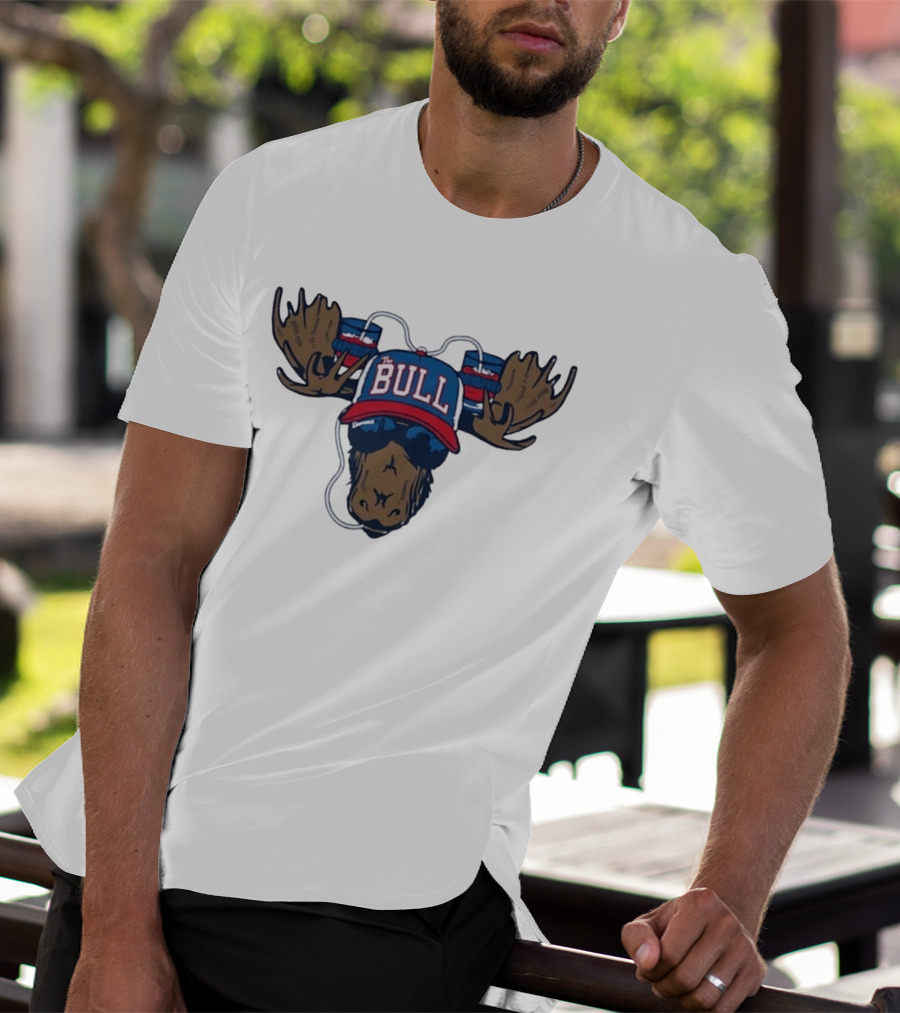 The Bull Moose Hat Beer Drinking Antlers T-Shirt