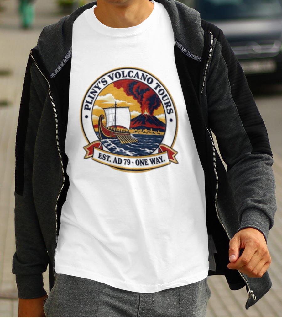 Pliny's Volcano Tours Mount Vesuvius Pompeii Est AD 79 One Way T-Shirt