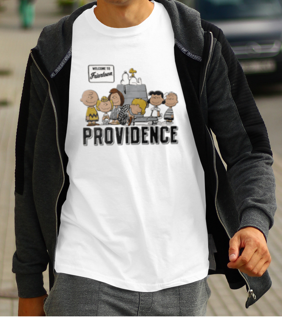 Providence Friars Welcome To Friartown Peanuts Characters Snoopy Charlie Brown Piano Scene T-Shirt