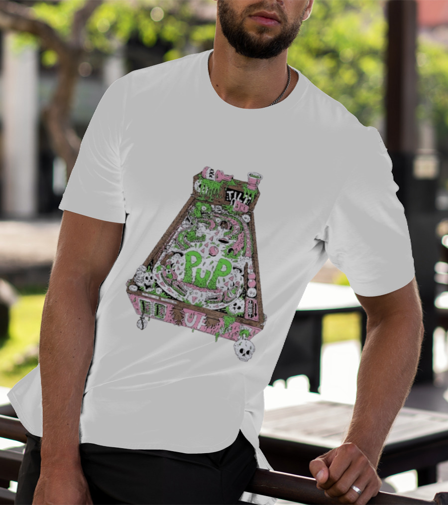Pup Pinball Machine Slime Tilt Ugh Punk Rock Alternative T-Shirt