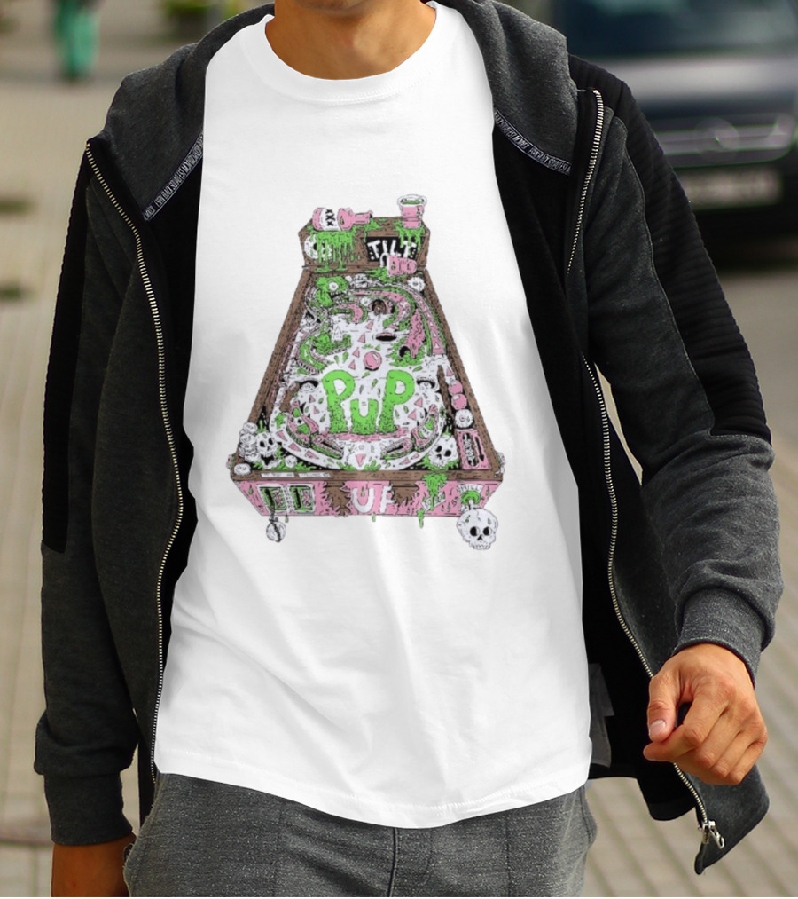 Pup Pinball Machine Slime Tilt Ugh Punk Rock Alternative T-Shirt
