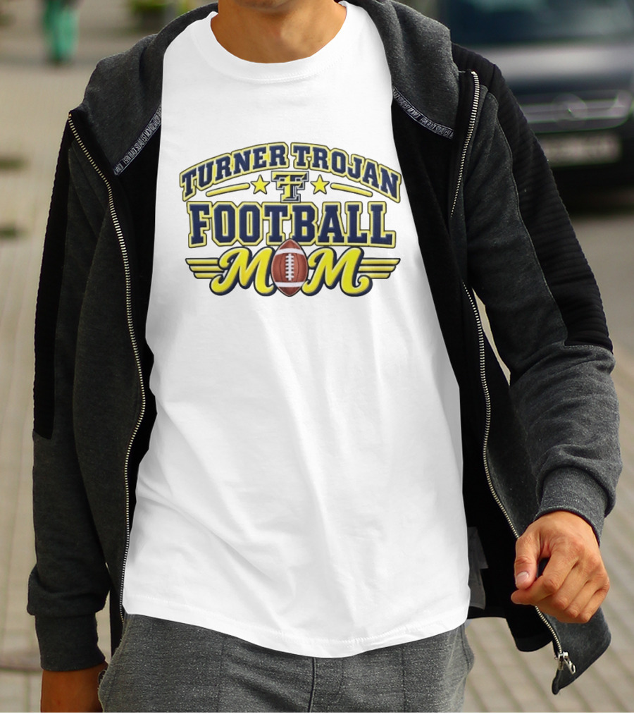 Turner Trojan Football Mom Team Spirit Game Day TT T-Shirt