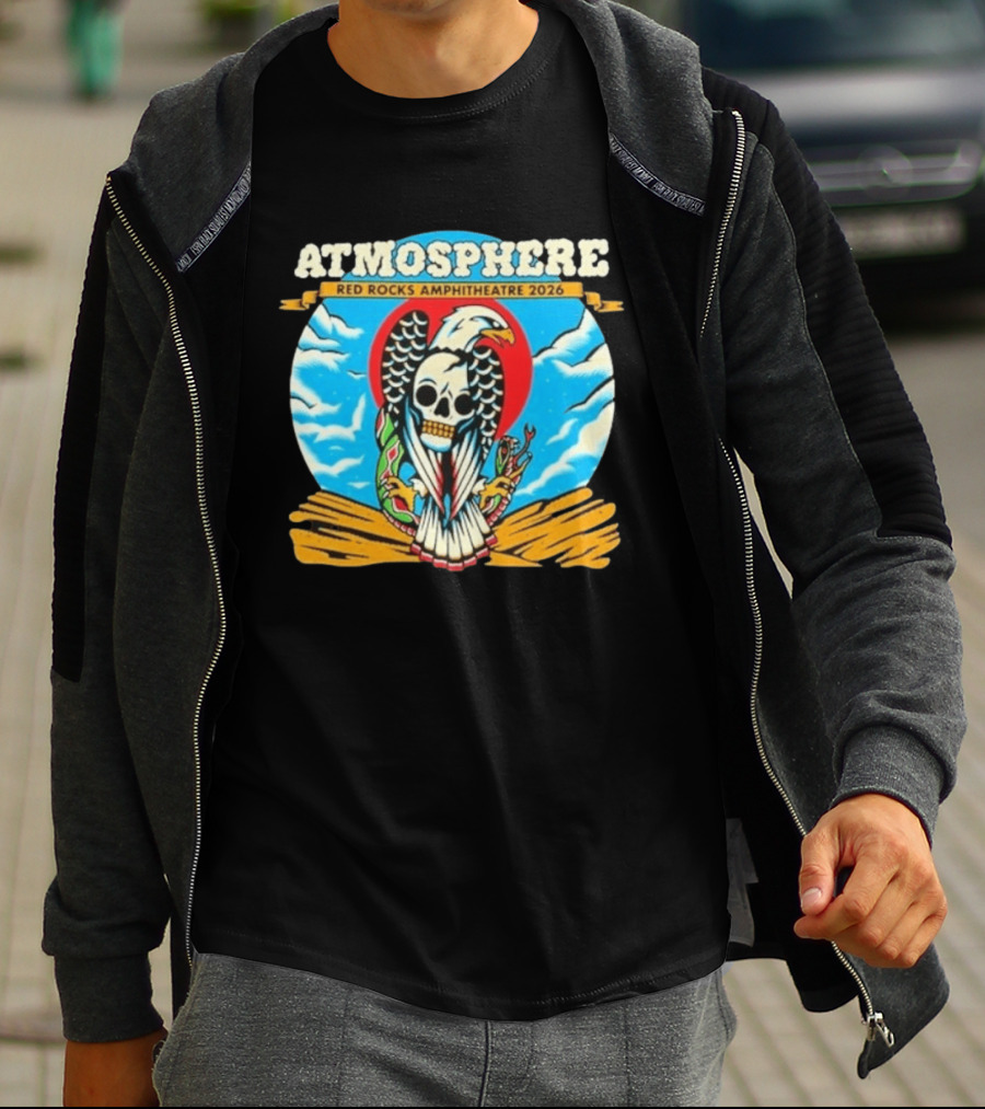 Atmosphere Red Rocks Amphitheatre 2026 Eagle Skull Clouds T-Shirt