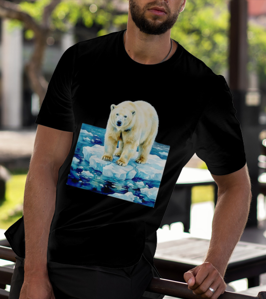 Majestic Polar Bear On Melting Iceberg Arctic Wildlife Scene T-Shirt