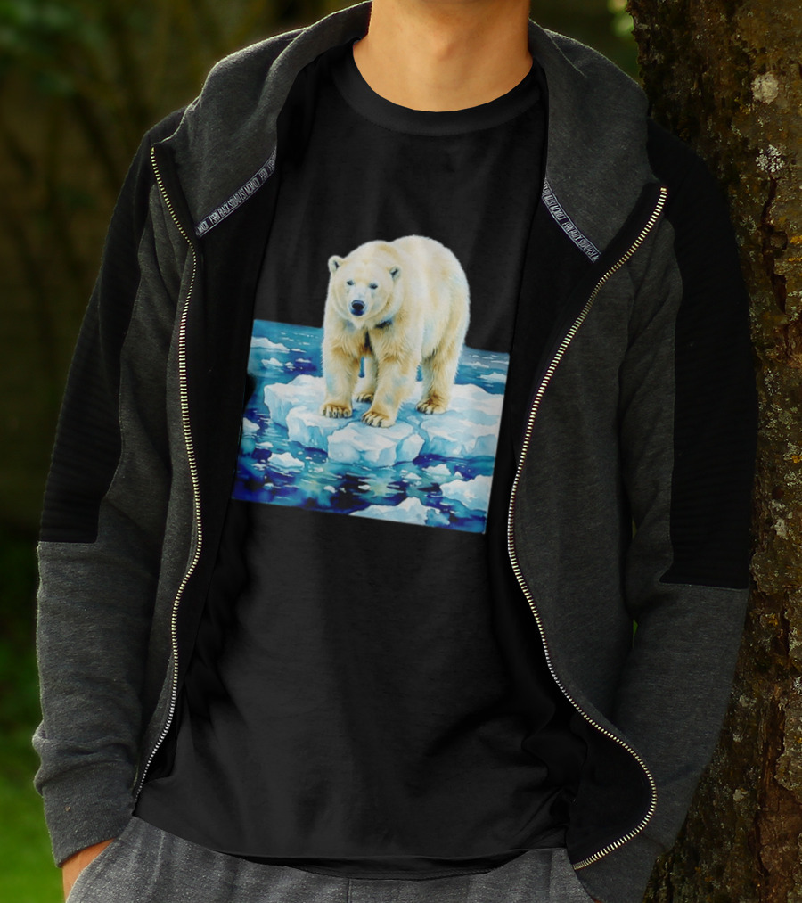 Majestic Polar Bear On Melting Iceberg Arctic Wildlife Scene T-Shirt