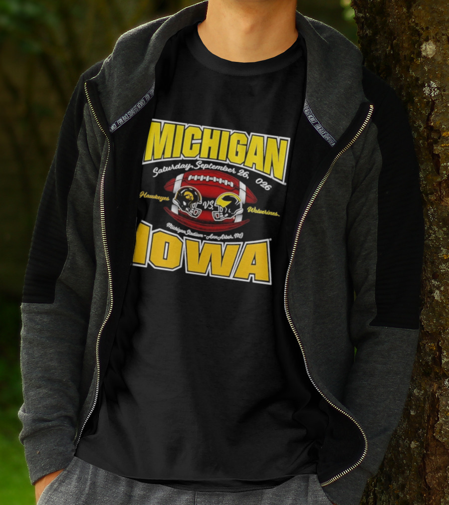 Michigan Wolverines Vs Iowa Hawkeyes Football Game September 26 2026 Michigan Stadium Ann Arbor T-Shirt