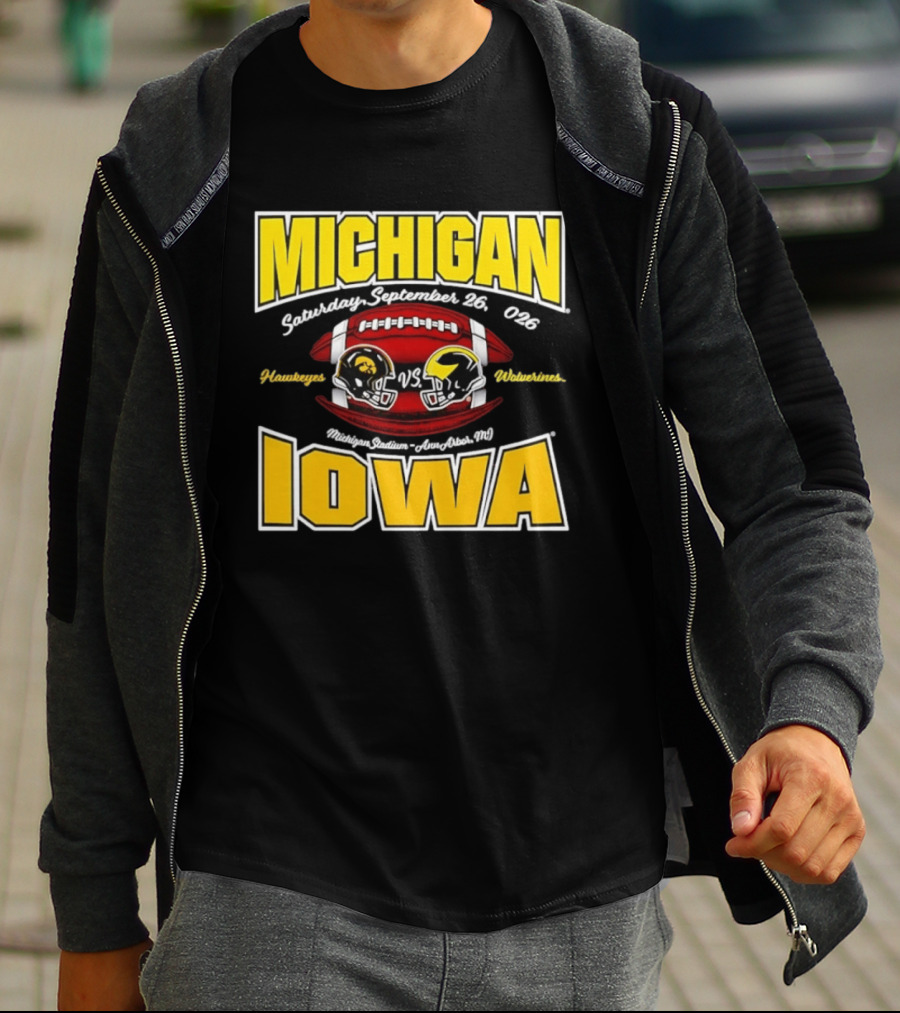 Michigan Wolverines Vs Iowa Hawkeyes Football Game September 26 2026 Michigan Stadium Ann Arbor T-Shirt