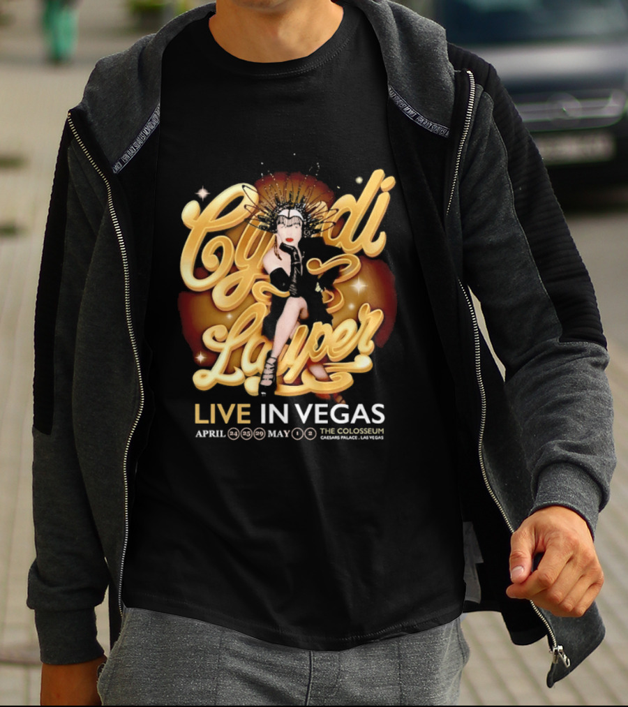 Cyndi Lauper Live In Vegas April May The Colosseum Caesars Palace T-Shirt