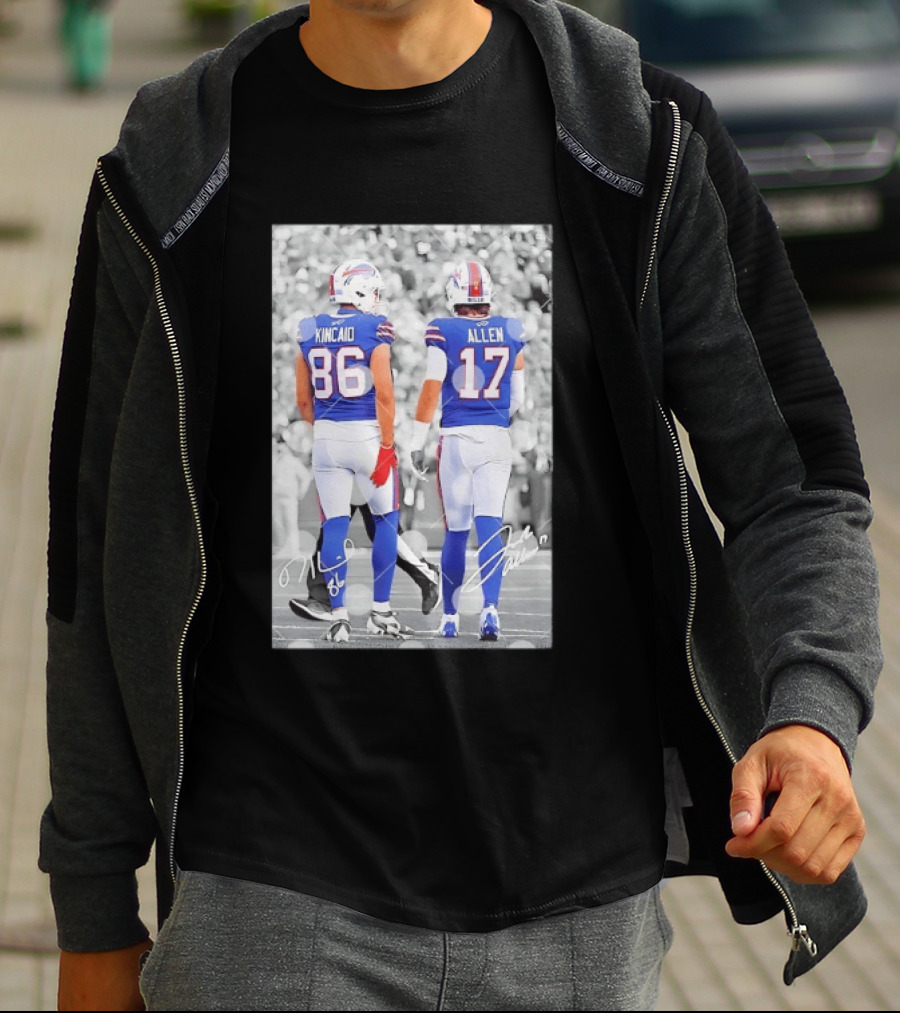 Buffalo Bills Dalton Kincaid 86 And Josh Allen 17 NFL Football Team Players T-Shirt