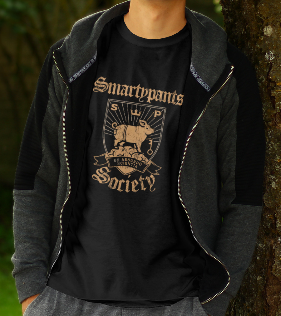 Smartypants Society Ex Absurdo Scientia Distressed Pig Crest T-Shirt