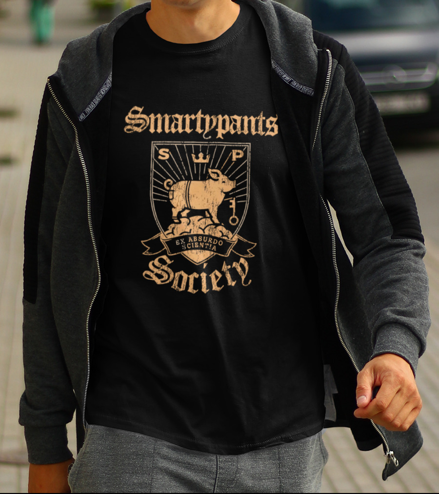 Smartypants Society Ex Absurdo Scientia Distressed Pig Crest T-Shirt