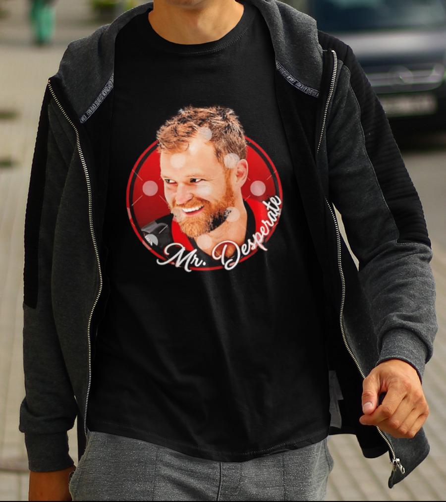 Mr Desperate Expression Hockey Player Red Circle T-Shirt