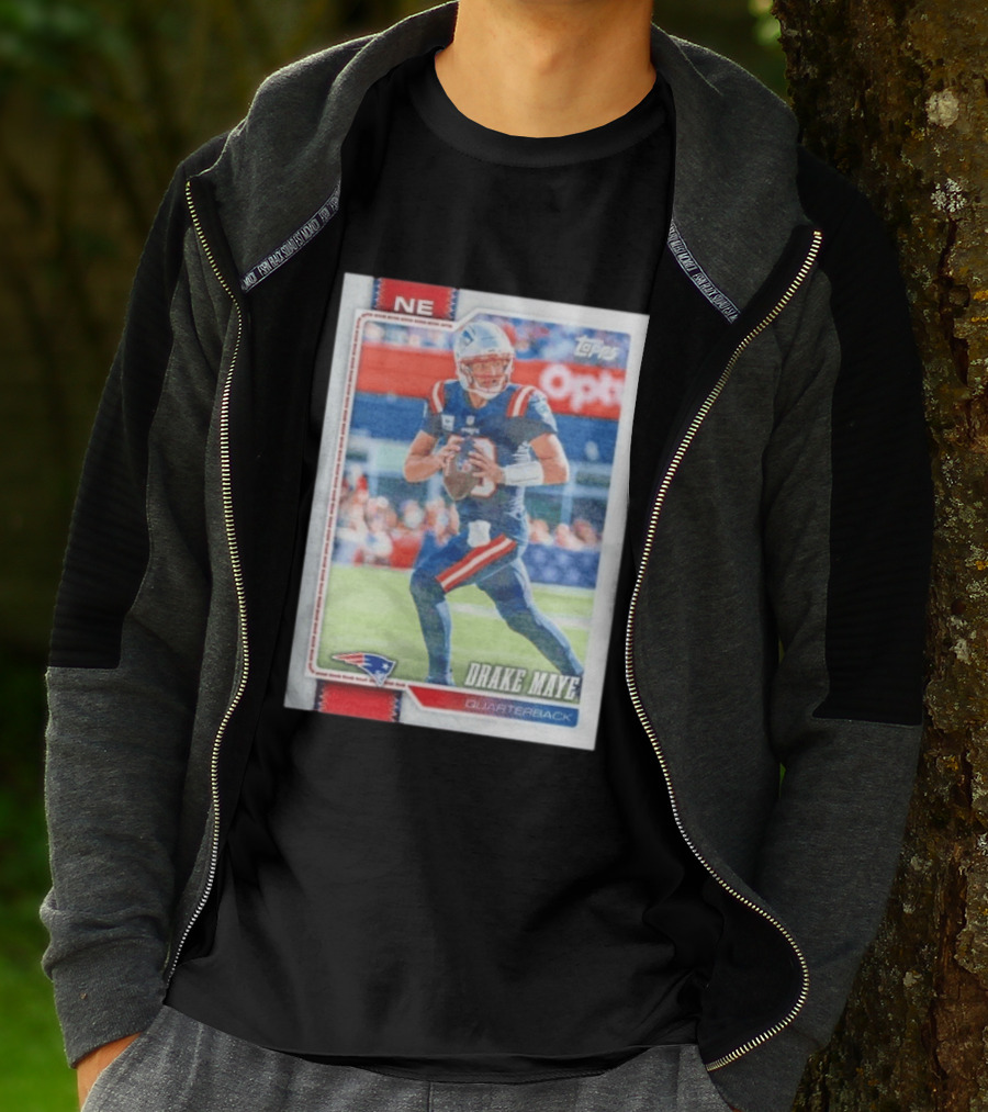 New England Patriots Drake Maye 2026 Topps Quarterback Football Card T-Shirt