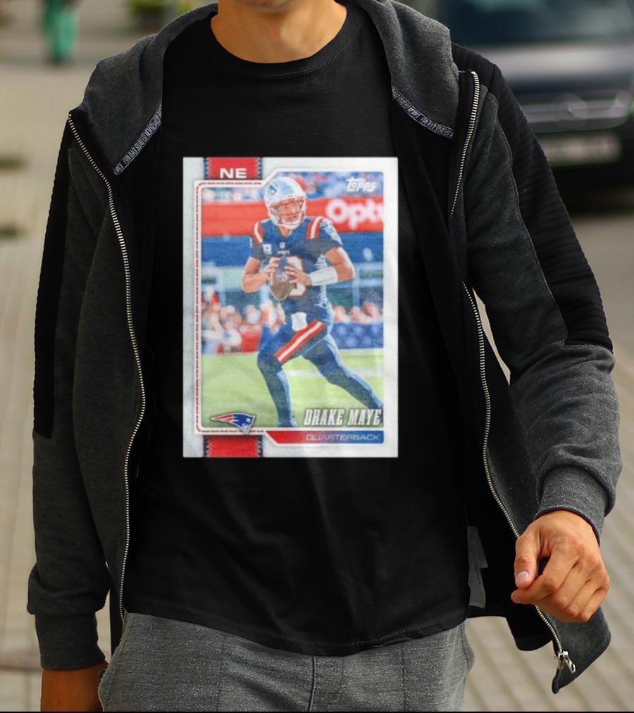 New England Patriots Drake Maye 2026 Topps Quarterback Football Card T-Shirt