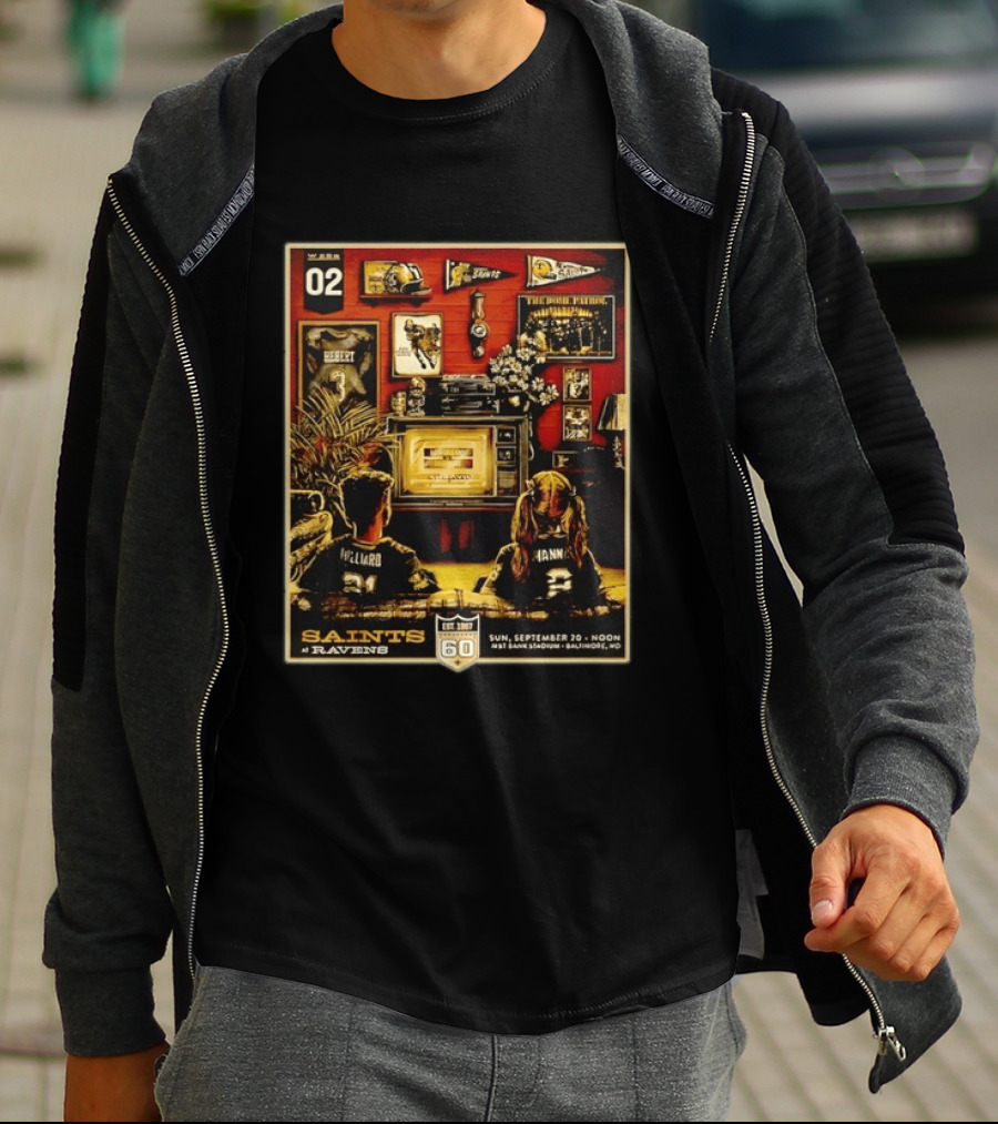 Saints Vs Ravens Week 2 Game Day Sunday September 20 M&T Bank Stadium T-Shirt
