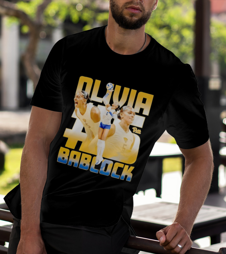 Olivia Bablock Pitt Panthers Volleyball Number 5 T-Shirt