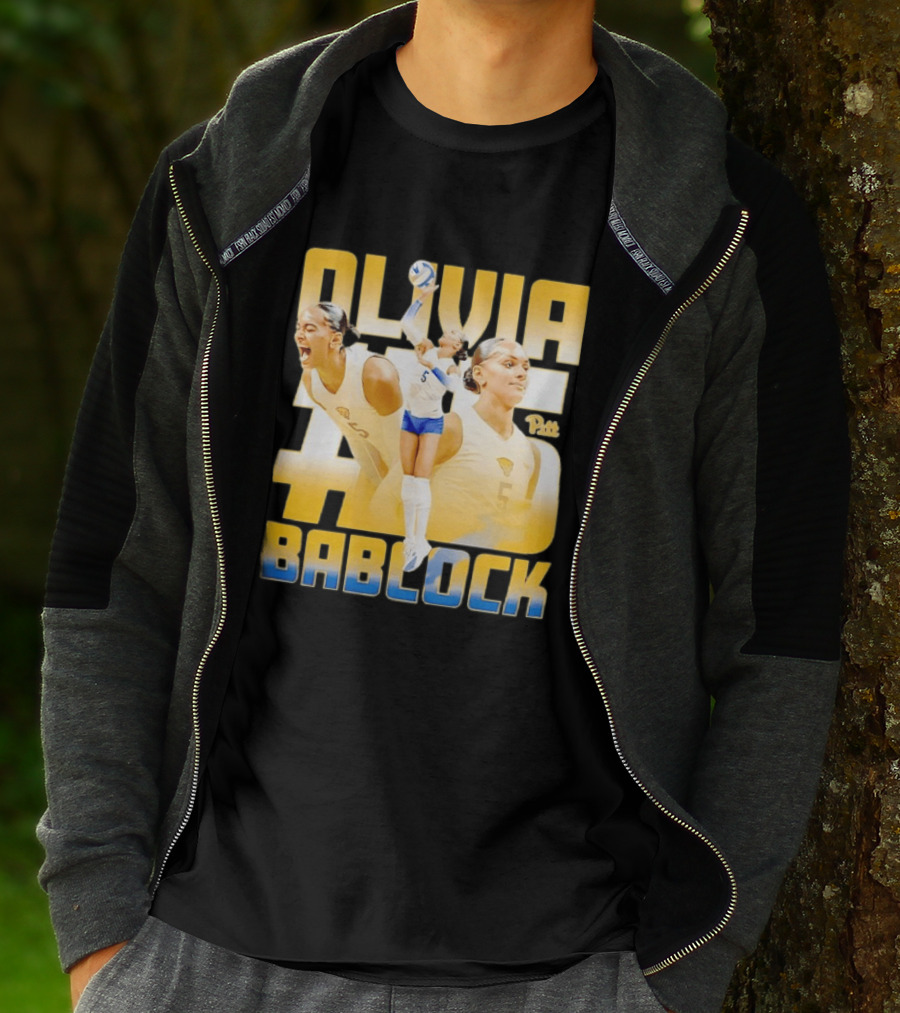 Olivia Bablock Pitt Panthers Volleyball Number 5 T-Shirt