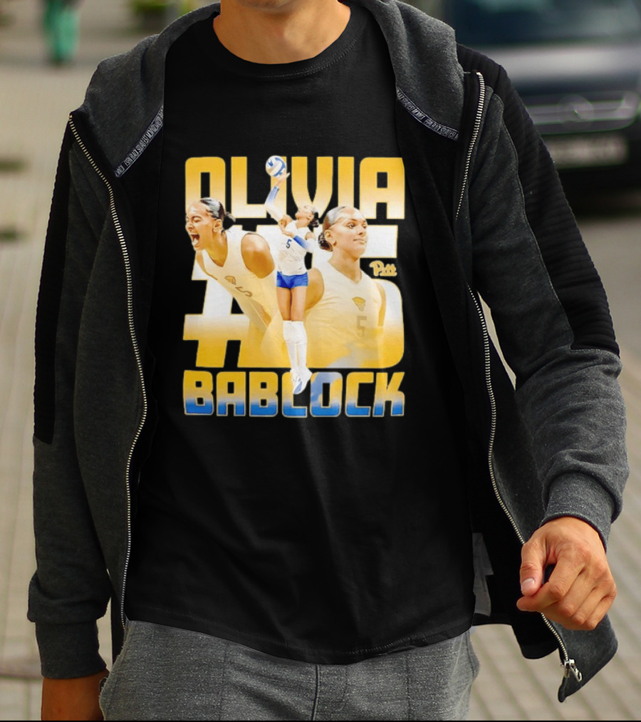 Olivia Bablock Pitt Panthers Volleyball Number 5 T-Shirt