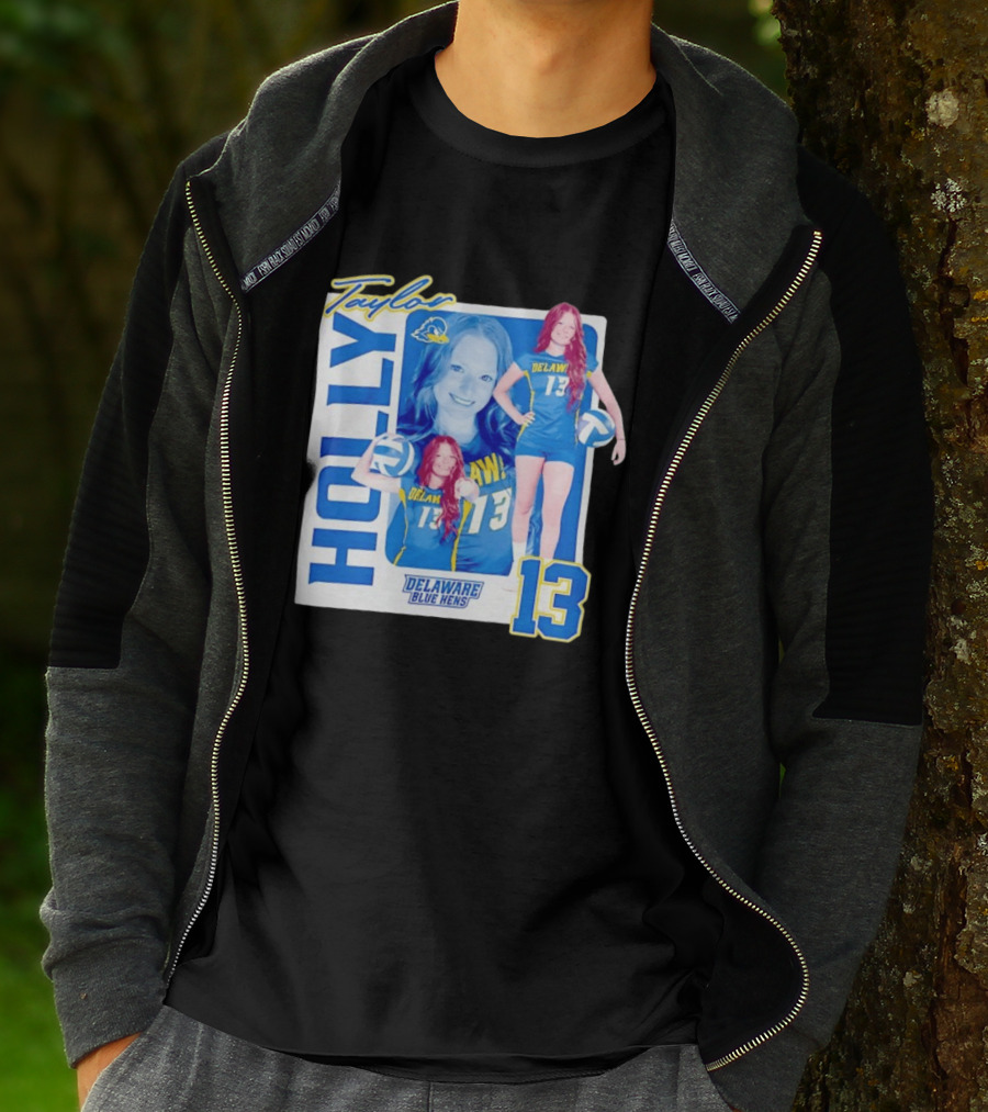 Holly Taylor Delaware Blue Hens Number 13 Volleyball T-Shirt