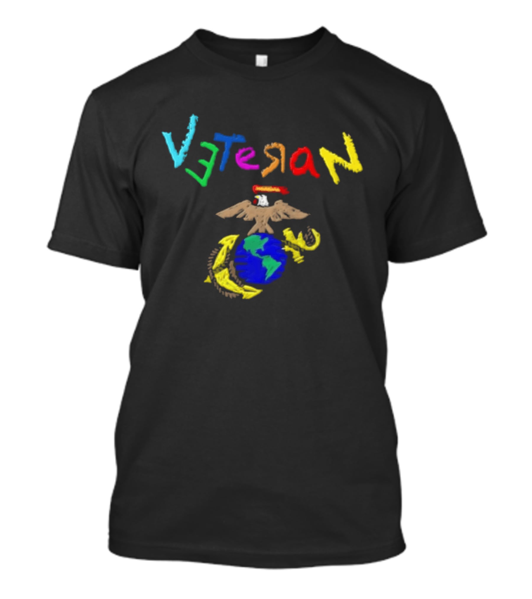Veteran Eagle Globe And Anchor Colorful Military T-Shirt