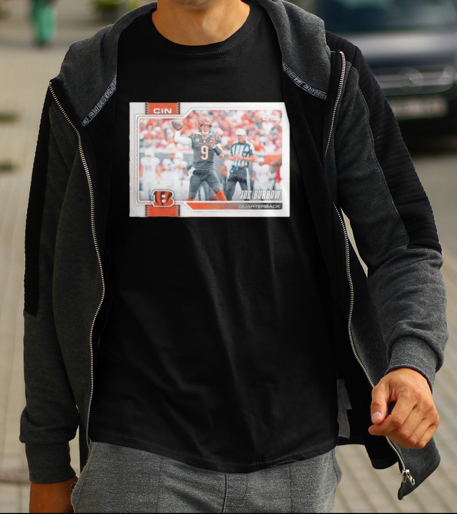 Joe Burrow Cincinnati Bengals Quarterback No 9 Football Card 2026 T-Shirt