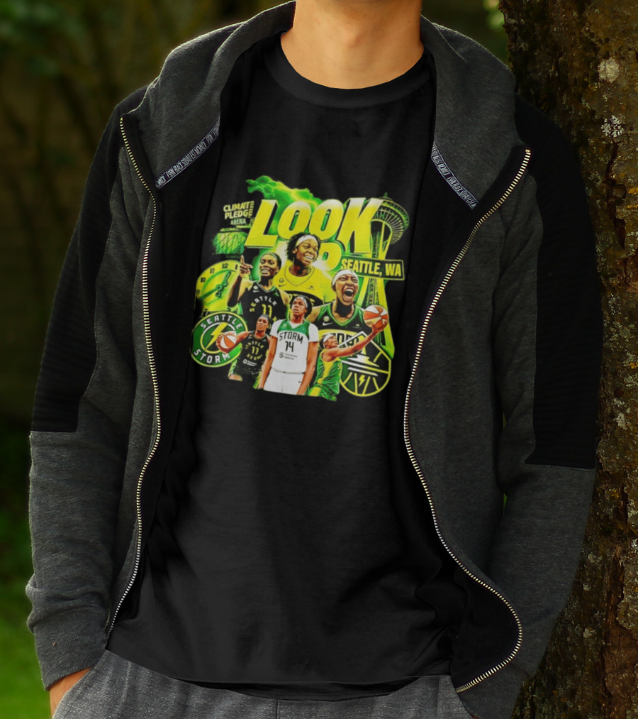 Seattle Storm Basketball Look Up Climate Pledge Arena Seattle WA T-Shirt