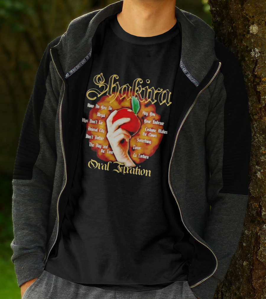 Shakira Oral Fixation Tracklist Hips Don't Lie La Tortura Illegal Album T-Shirt