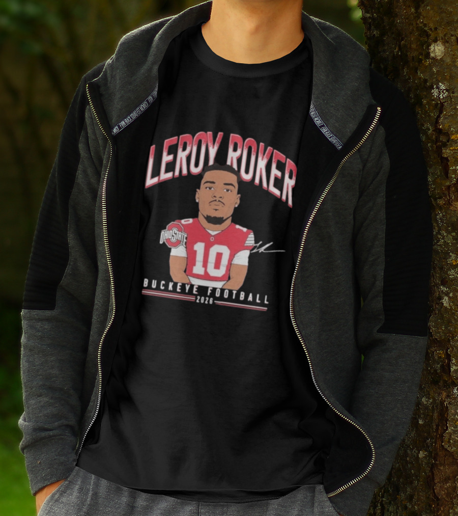 Leroy Roker Ohio State Buckeye Football 2026 Caricature T-Shirt