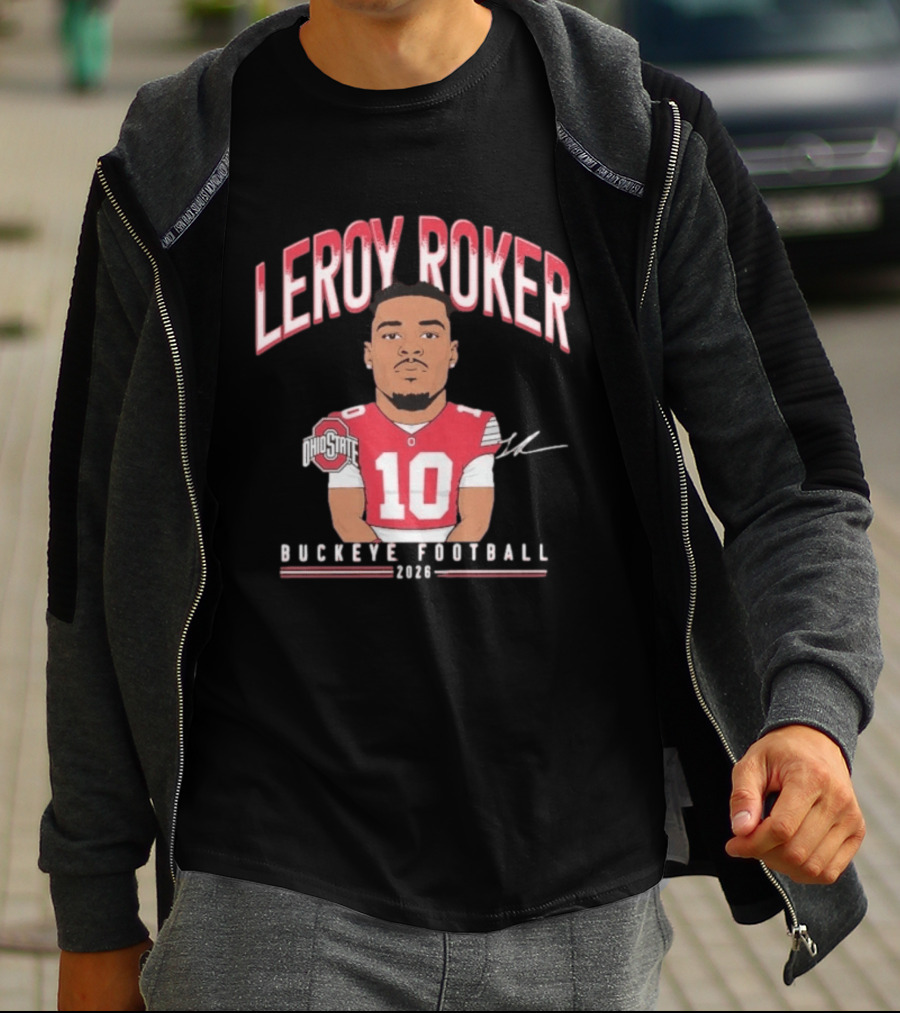 Leroy Roker Ohio State Buckeye Football 2026 Caricature T-Shirt