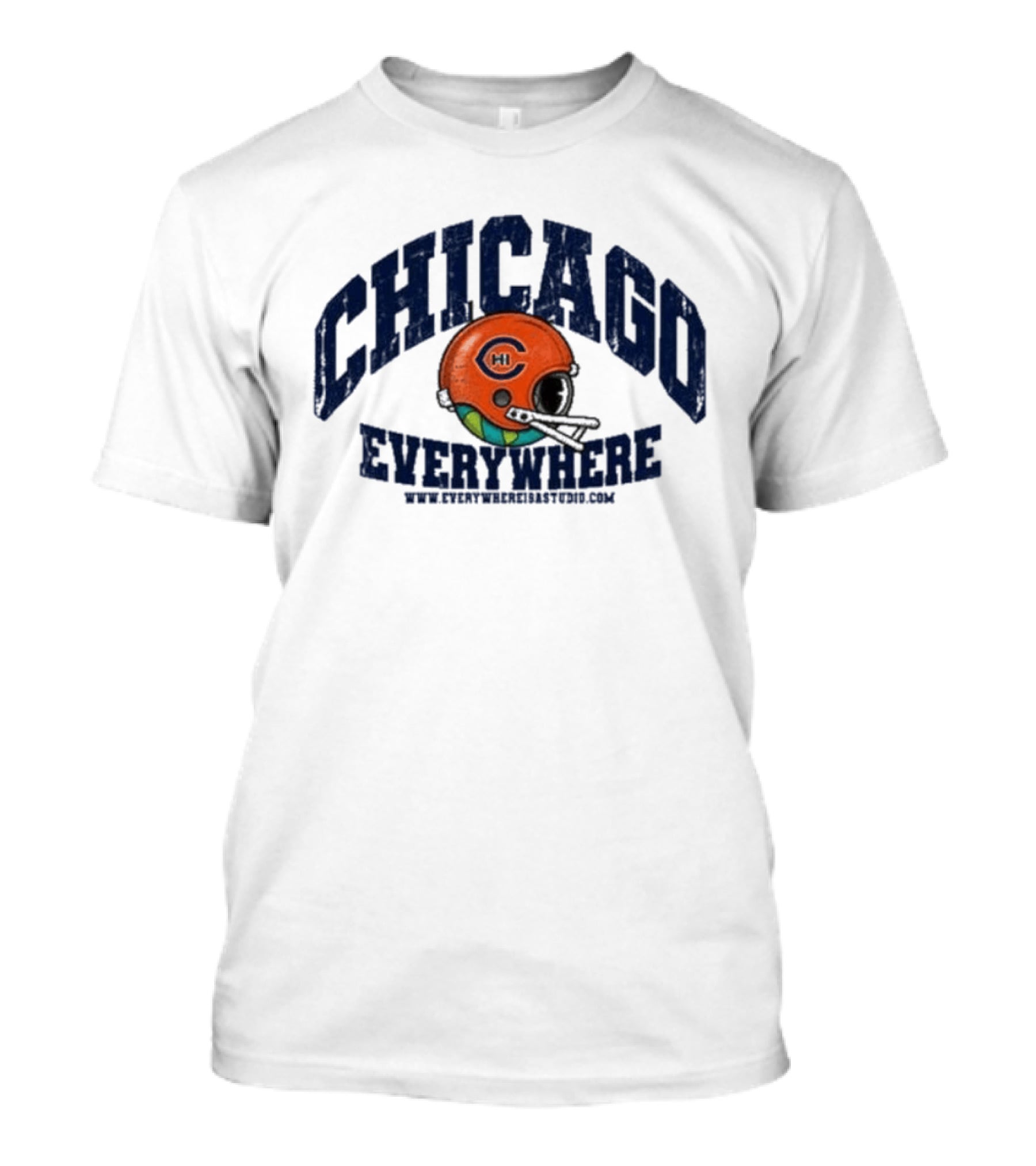 Chicago Everywhere Vintage Football Helmet 2026 T-Shirt
