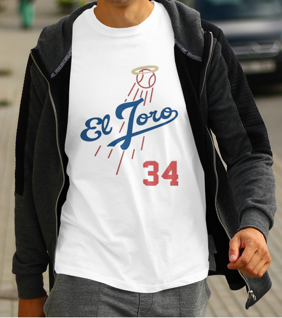 El Toro 34 Baseball Los Angeles Dodgers Fernando Valenzuela Halo T-Shirt