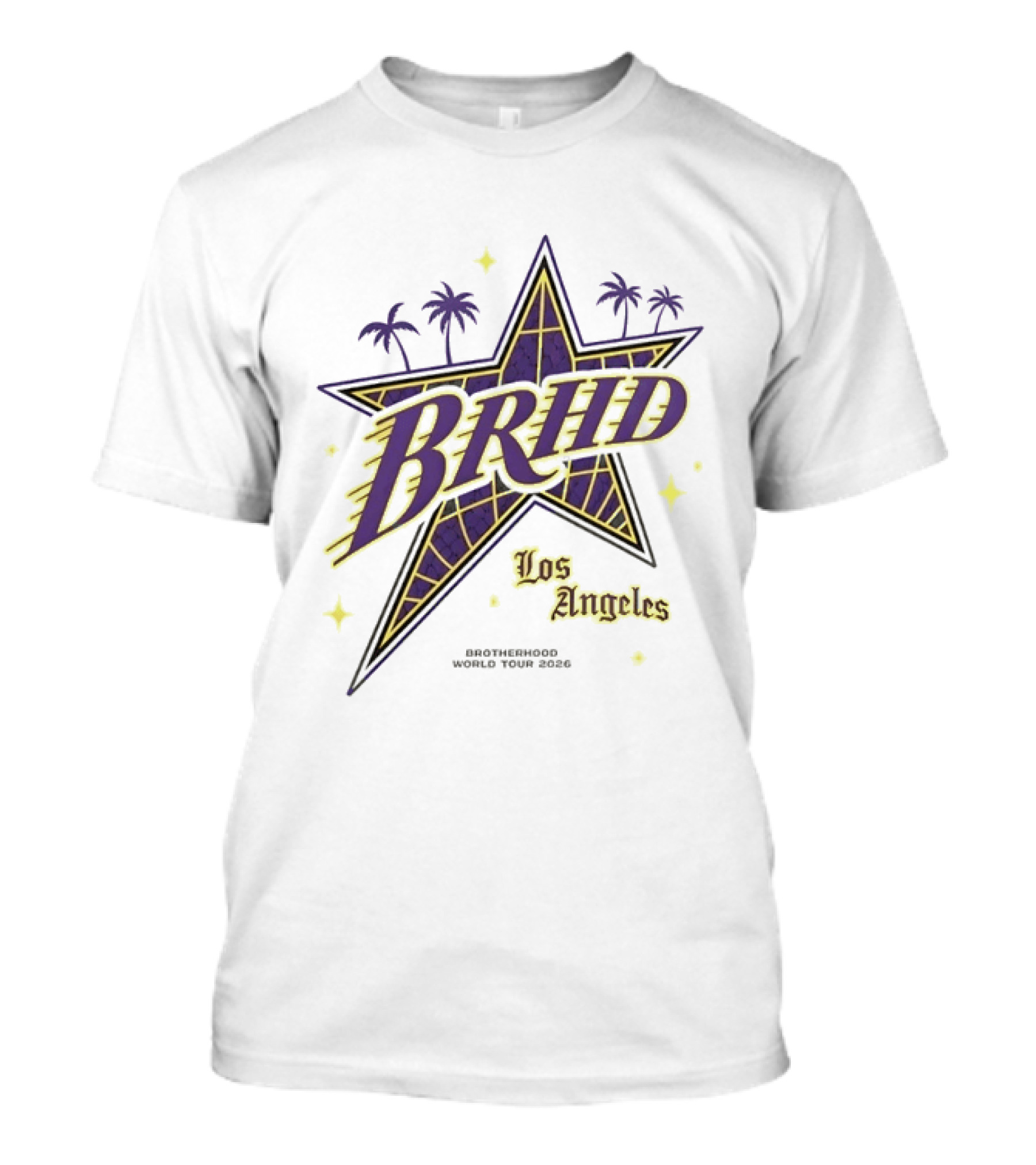 Los Angeles Brhd Brotherhood World Tour 2026 Star Palm Trees T-Shirt