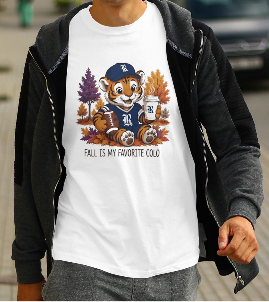 R Tiger Football Fall Is My Favorite Color Autumn Leaves T-Shirt