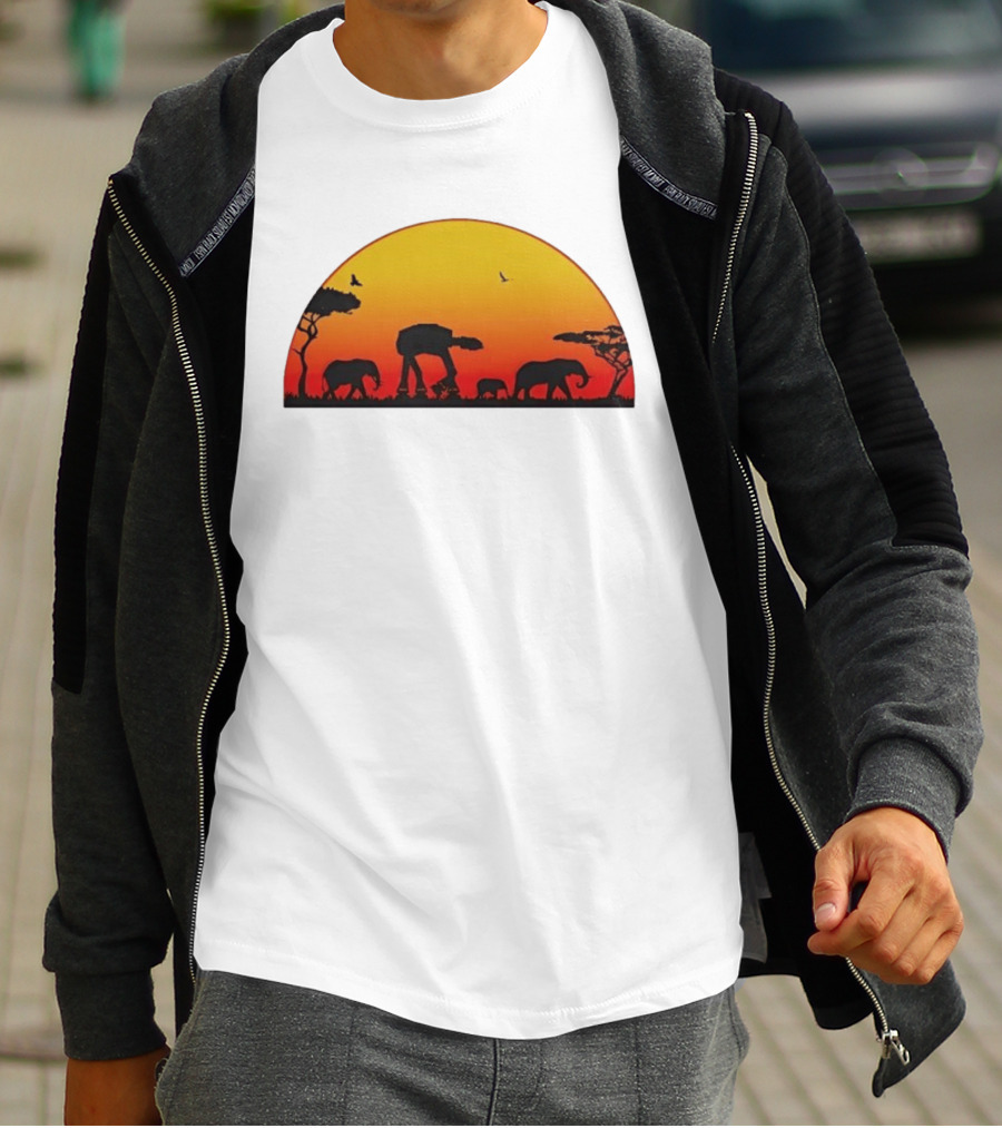 Star Wars AT AT Walker African Savanna Sunset T-Shirt