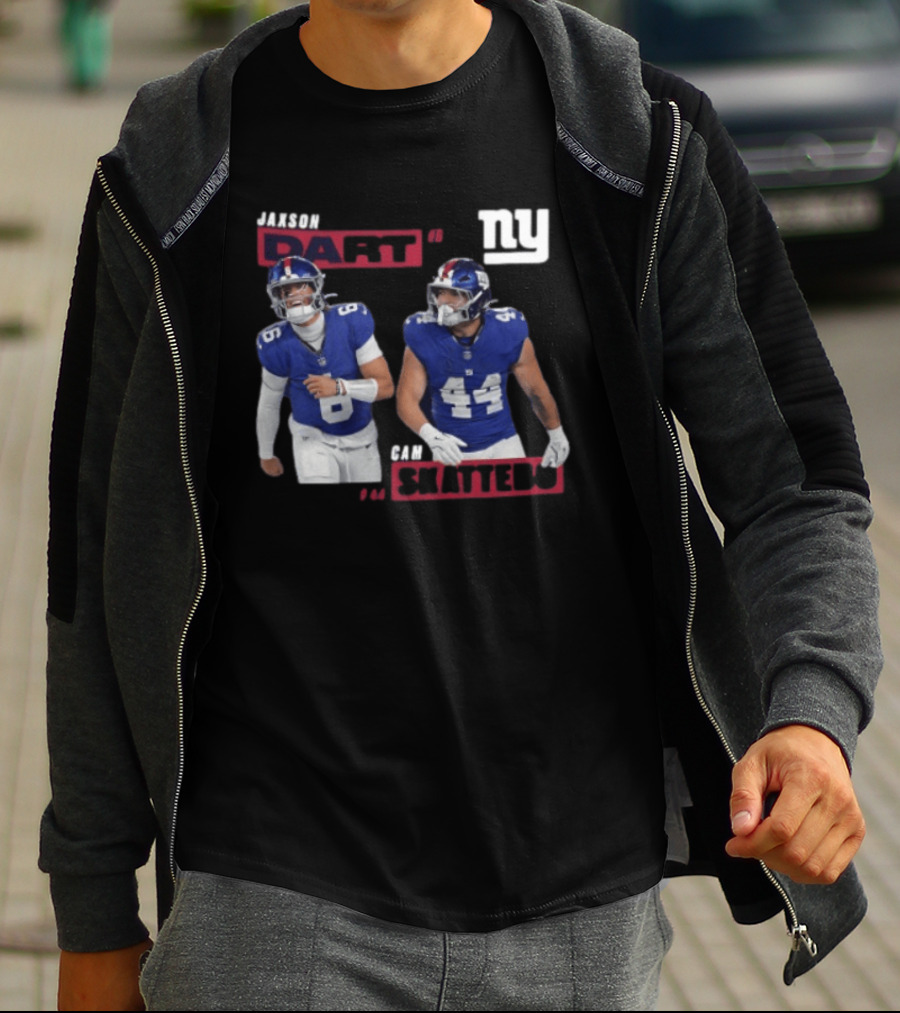 NY Giants Jaxson Dart Cam Skattebo Football Players T-Shirt