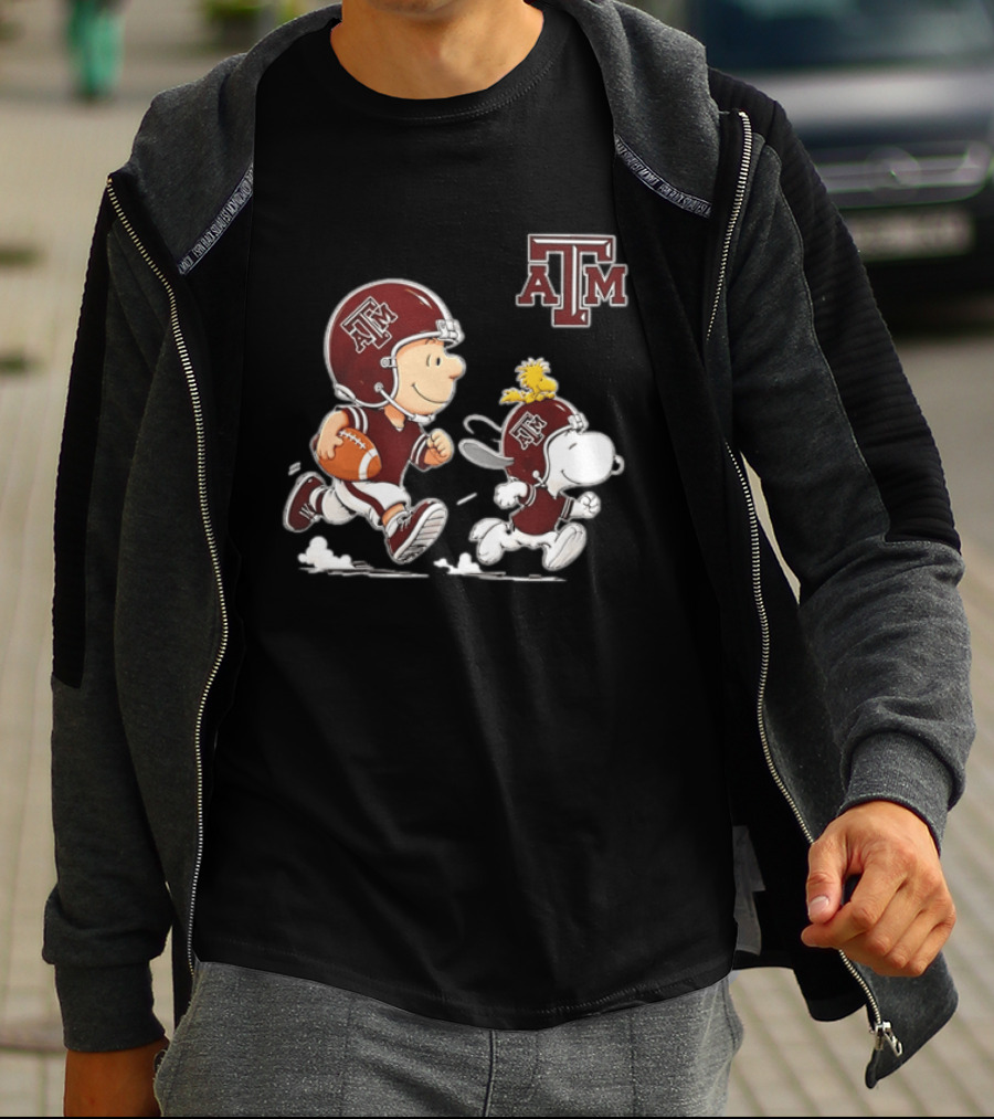 Charlie Brown Snoopy Woodstock Texas A&M Aggies Football 2026 T-Shirt