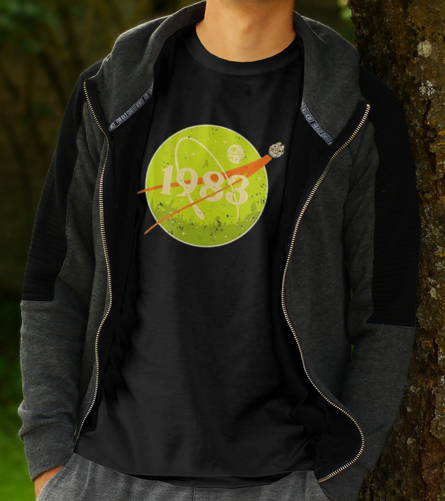 1983 Star Wars Endor Mission Distressed NASA Style Spaceship Moon T-Shirt
