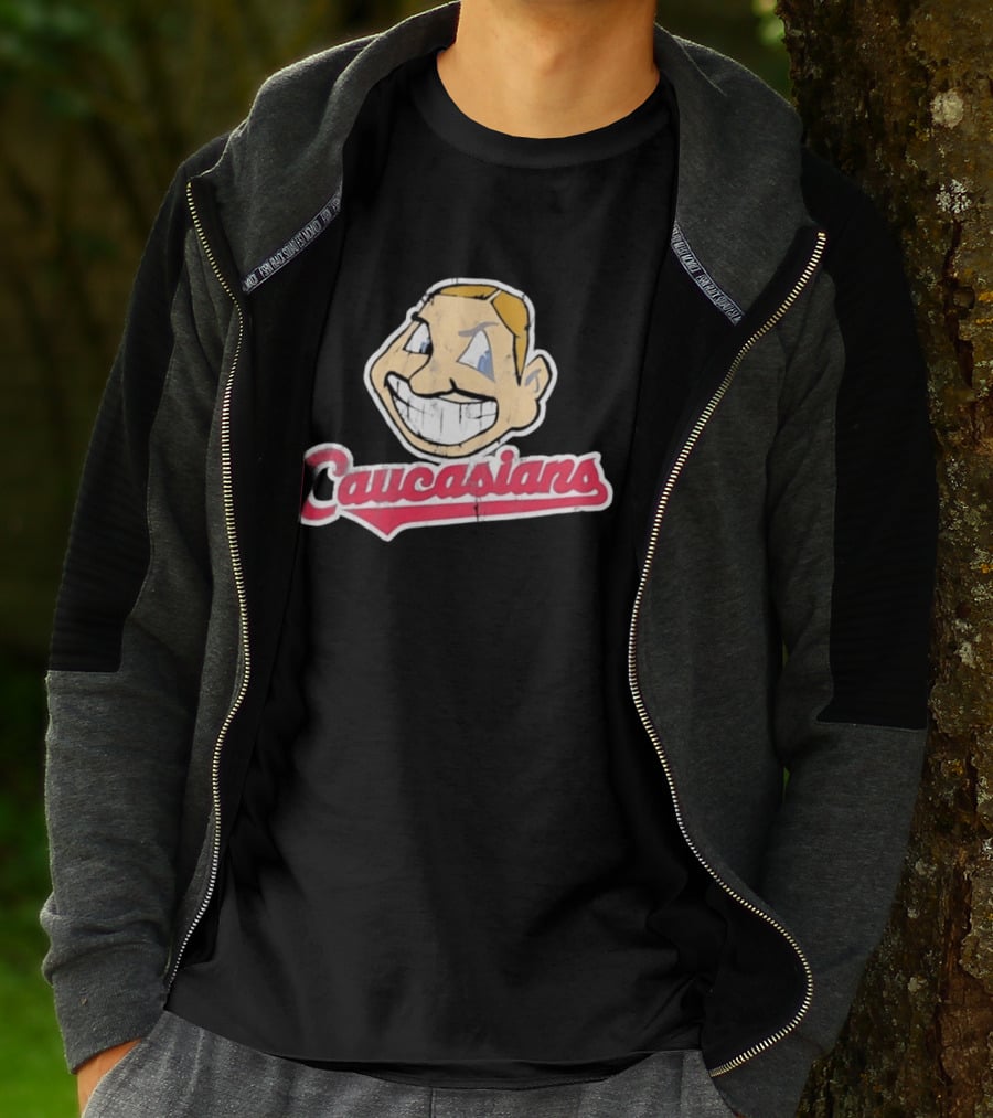 Caucasians Distressed Satire Grinning T-Shirt