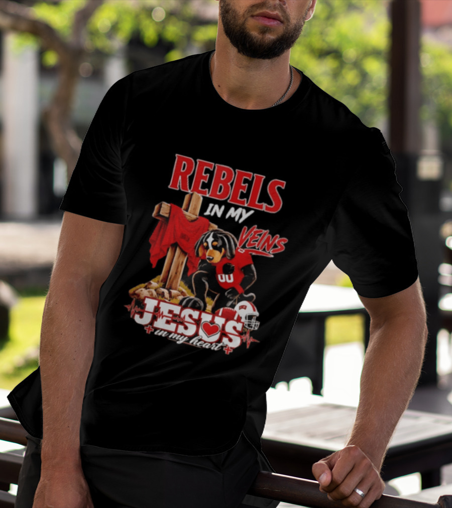 UNLV Rebels Dog In My Veins Jesus In My Heart Football Faith T-Shirt